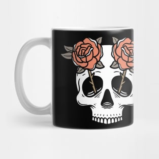 Rose Flower Skull Mug